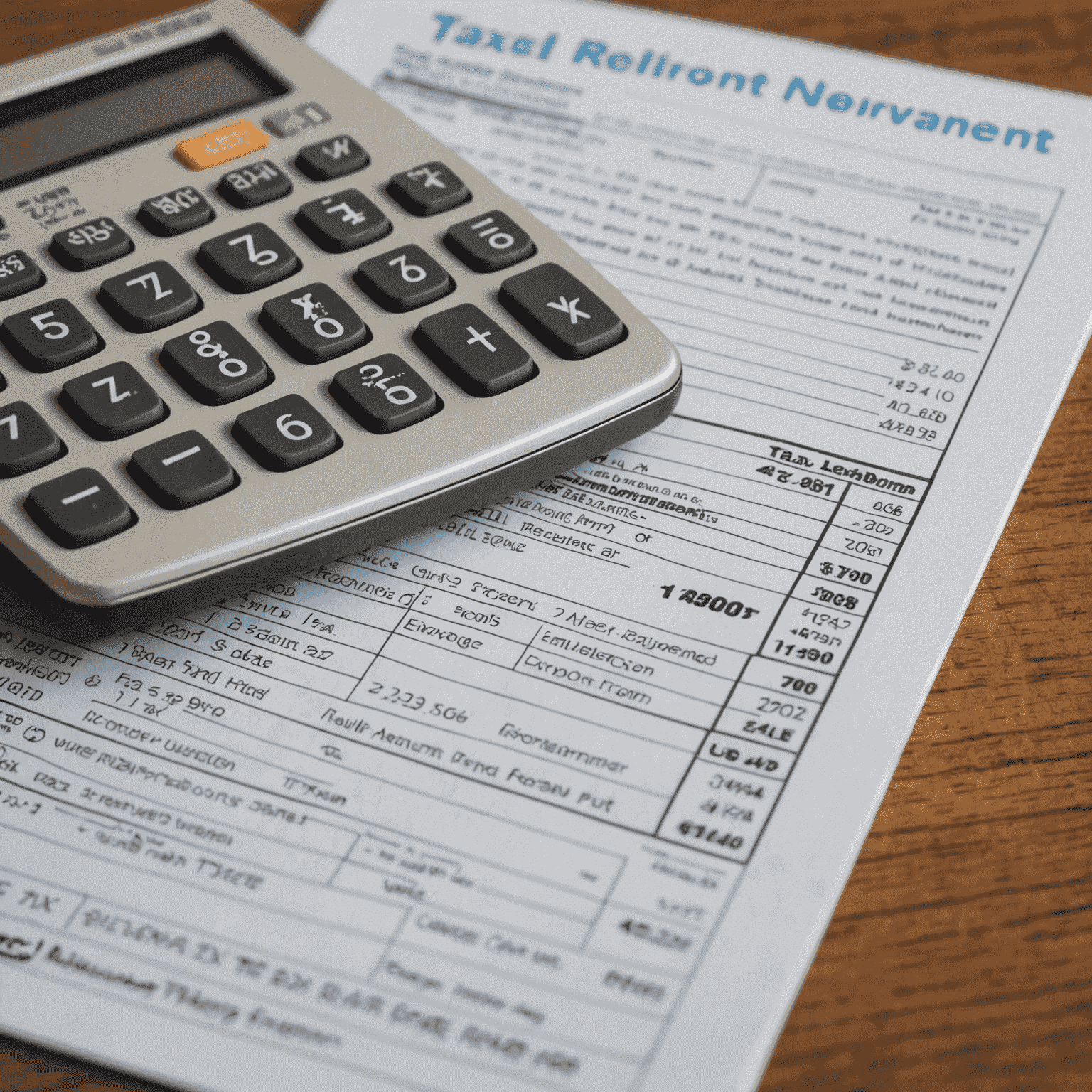 A close-up of a tax form and a calculator, representing the complexities of navigating South African tax laws for retirement savings